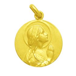 Medalla Oro 18kts Ave Maria Manos 16mm M1/1/2/16