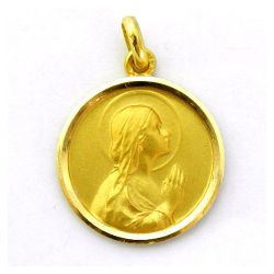 Medalla Oro 18kts Ave Maria Manos 20mm M1/11/2/20