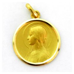 Medalla Oro 18kts Ave María Velo 16mm M1/11/1/16