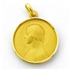 Medalla Oro 18kts Ave María Velo 17mm M1/9/1/17