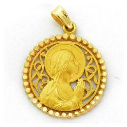 Medalla Oro 18kts Ave Nińa Rectangular 22mm MK1/14/2/22