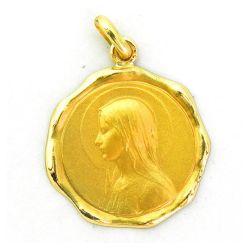 Medalla Oro 18kts Ave Velo Bisel 18mm M1/3/1/18