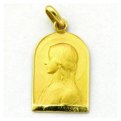 Medalla Oro 18kts Ave Velo Capilla 22mm M1/26/1/22