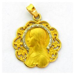 Medalla Oro 18kts Ave Velo Con Brillantes 25mm MCK1/6/1/25