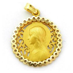 Medalla Oro 18kts Ave Velo Orla 22mm MK1/15/1/22