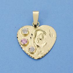 Pingente de menina virgem com medalha de ouro 18kts 23x22mm 26001182