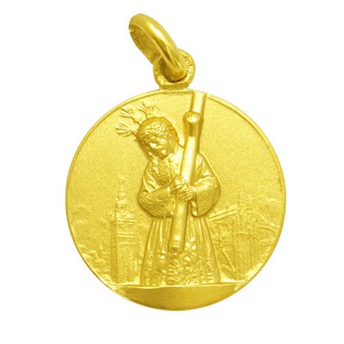 Medalla Oro 18kts Cristo Del Gran Poder 16mm M1/1/25/16