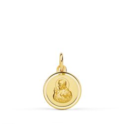 Medalla Oro 18kts Cristo Sagrado Corazón de Jesús P5001-112 12mm