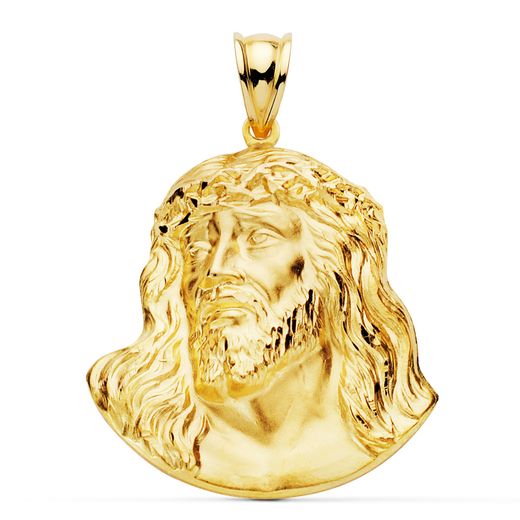 Medalla Oro 18kts Cristo Santo Rostro 30x27mm P7149-330