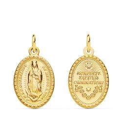 Medalla Oro 18kts Escapulario Virgen De Guadalupe P6070-18 18x14mm
