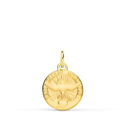 Medalla Oro 18kts Espíritu Santo Latín Matizada P9358-014 14mm