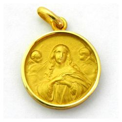 Medalla Oro 18kts La Purisima Concepción Bisel 17mm M1/9/12/17