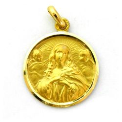 Medalla Oro 18kts La Purisima Concepción Bisel 18mm M1/11/12/18
