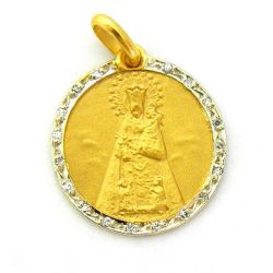 Medalla Oro 18kts Nuestra Seńora De Los Desamparados Con Brillantes 16mm MO1/1/26/16
