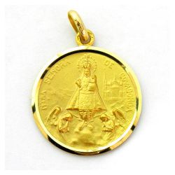 Medalla Oro 18kts Nuestra Sra De Covadonga Bisel 14mm M1/11/56/14