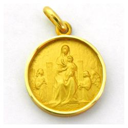 Medalla Oro 18kts Nuestra Sra De Los Angeles Biselado 17mm M1/9/39/17