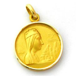 Medalla Oro 18kts Nuestra Sra De Montserrat Biselado 19mm M1/9/13/19