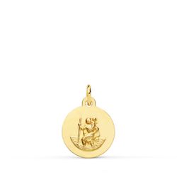 Medalla Oro 18kts P8090-012 San Cristobal Matizada 12mm