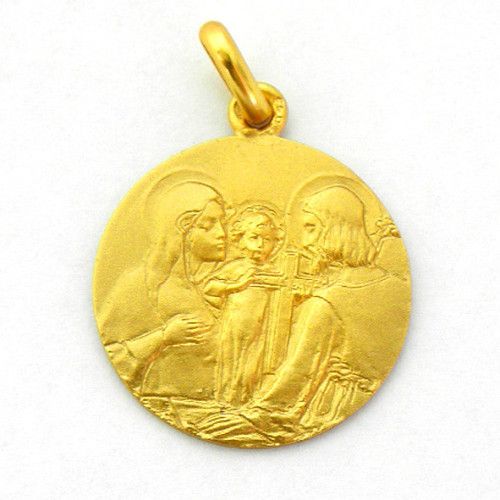 18kt Gold Medal Holy Family 18mm M1/1/156/18