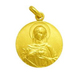 Medalla Oro 18kts Sagrado Corazón De Maria 20mm M1/1/134/20