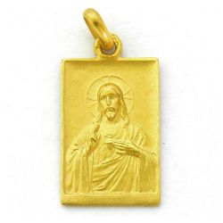 Medalla Oro 18kts Sagrado Corazon Rectangular 20mm M1/27/11/20