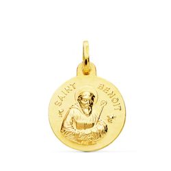 Medalla Oro 18kts Saint Benoit 16mm P8210-016