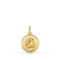 Medalla Oro 18kts San Antonio con bisel 12mm P8099-112