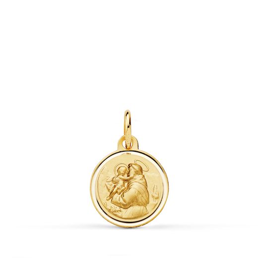 Medalla Oro 18kts San Antonio con bisel 12mm P8099-112