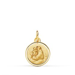 Medalla Oro 18kts San Antonio Bisel 14mm P8099-114
