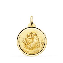 Medalla Oro 18kts San Antonio Bisel 24mm P8099-124