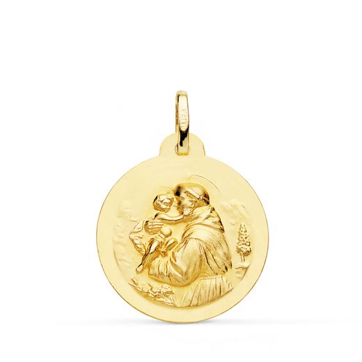Medalla Oro 18kts San Antonio Matizada 24mm P8099-024