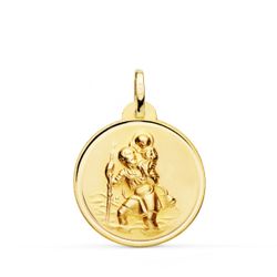 Medalla Oro 18kts P8090-122 San Cristobal Bisel 22mm