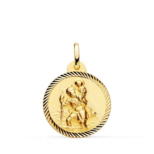Medalla Oro 18kts P8090-220 San Cristobal Borde Hélice 20mm