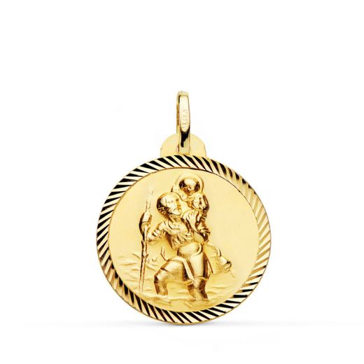 Medalla Oro 18kts P8090-222 San Cristobal Borde Hélice 22mm