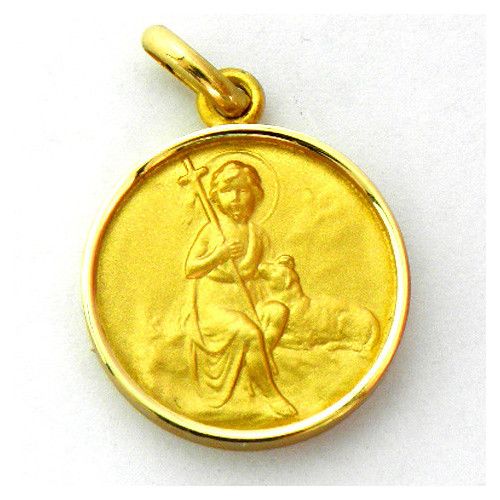18kt Gold Medal Saint John the Baptist 17mm M1/9/22/17