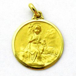 Medalla Oro 18kts San Juan Bautista 22mm M1/4/22/22
