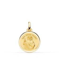 Medalla Oro 18kts San Judas Tadeo Bisel 16mm P8080-116L