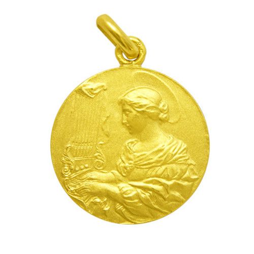 18kt Gold Medal Saint Cecilia 16mm M1/1/77/16