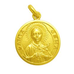 Medalla Oro 18kts Santa Gema 20mm M1/1/168/20