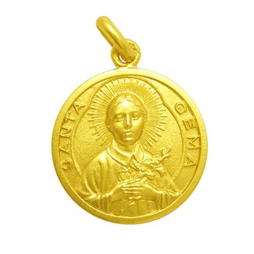 18kt Gold Medal Santa Gema 20mm M1/1/168/20