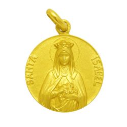 Medalla Oro 18kts Santa Isabel 22mm M1/1/74/22