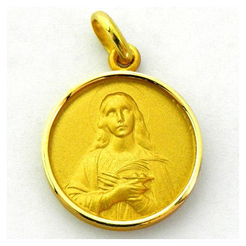 Medalla Oro 18kts Santa Lucia 17mm M1/9/91/17