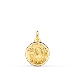 Medalla Oro 18kts Santa Rito Filo 14mm P8066-114