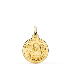 Medalla Oro 18kts Santa Rito Filo 16mm P8066-416
