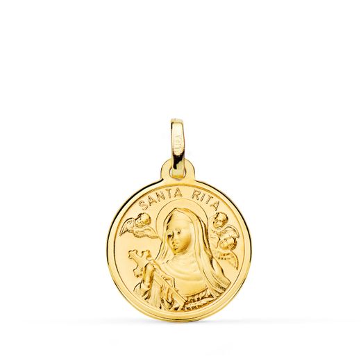 Medalla Oro 18kts Santa Rito Filo 18mm P8066-418