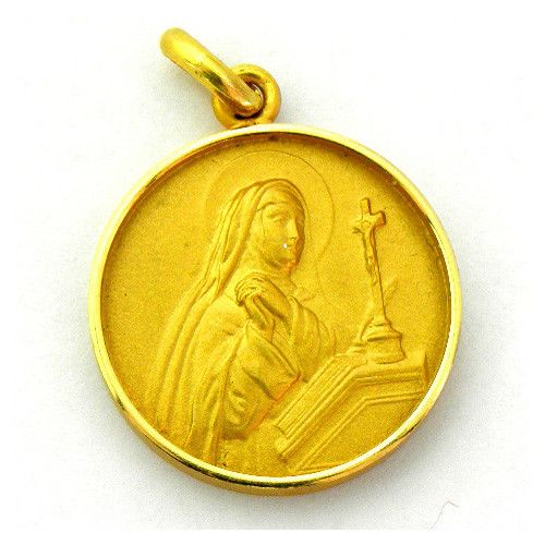 18kt Gold Medal Saint Teresa 18mm M1/9/20/17