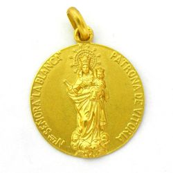 Medalla Oro 18kts Virgen Blanca 25mm M1/1/76/25
