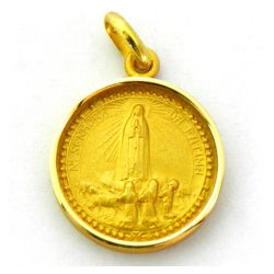Medalla Oro 18kts Virgen De Fatima 17mm M1/9/55/17
