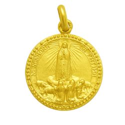 Medalla Oro 18kts Virgen De Fatima 20mm  M1/1/55/20