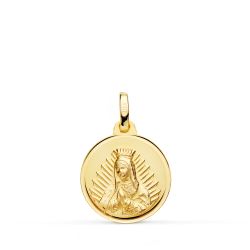 Medalla Oro 18kts Virgen De Guadalupe Bisel P6061-116 16mm